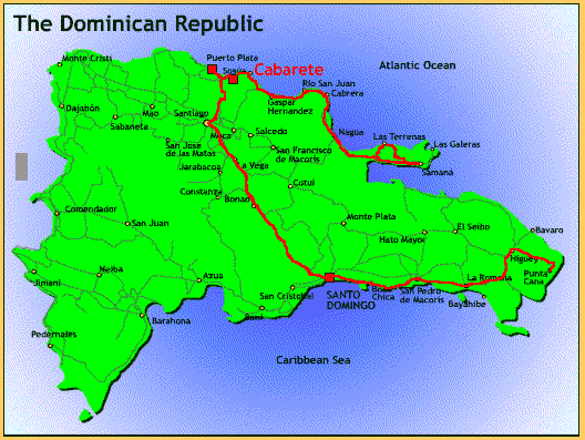 карта домениканской республики